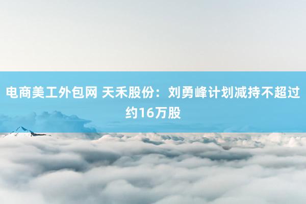 电商美工外包网 天禾股份：刘勇峰计划减持不超过约16万股